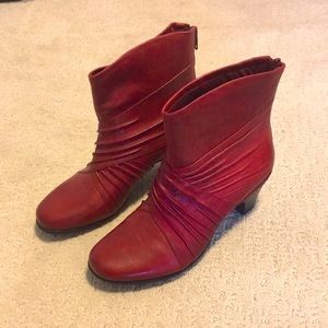 Never Worn Burgundy Red Ankle Boots Real Leather